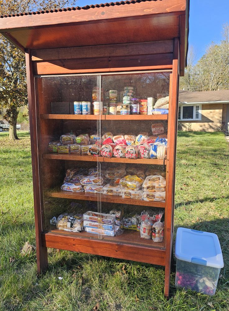 Community food pantry in summer